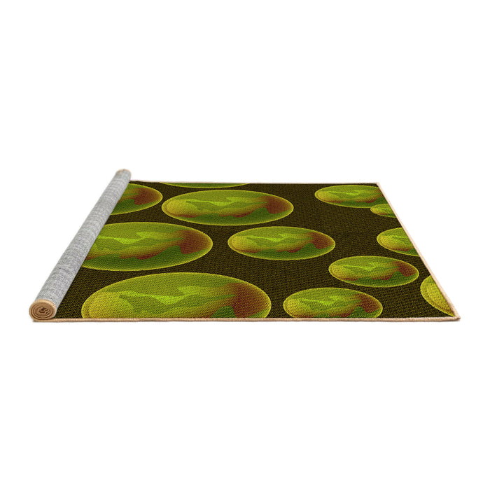 Sideview of Machine Washable Transitional Pistachio Green Rug, wshpat2963yw