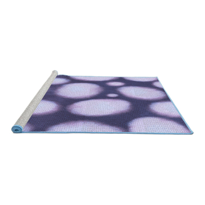 Sideview of Machine Washable Transitional Deep Periwinkle Purple Rug, wshpat2964blu