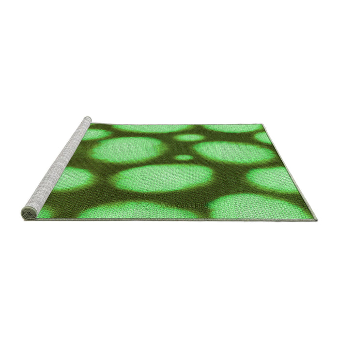 Sideview of Machine Washable Transitional Emerald Green Rug, wshpat2964grn