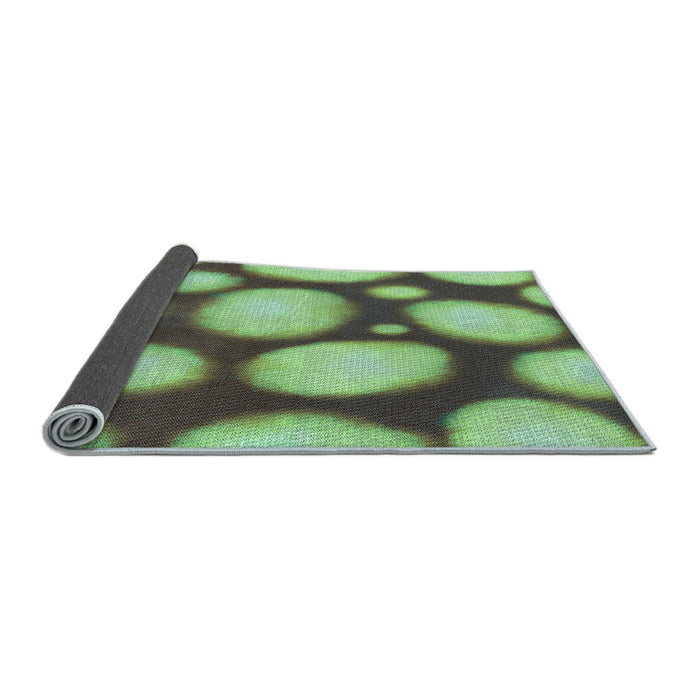 Thickness of Patterned Green Rug, pat2964lblu