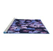 Sideview of Machine Washable Transitional Night Blue Rug, wshpat2965blu