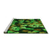 Sideview of Machine Washable Transitional Dark Forest Green Rug, wshpat2965grn