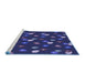 Sideview of Machine Washable Transitional Slate Blue Rug, wshpat2966blu