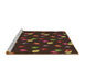 Sideview of Machine Washable Transitional Red Brown Rug, wshpat2966brn