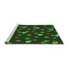 Sideview of Machine Washable Transitional Dark Forest Green Rug, wshpat2966grn