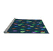 Sideview of Machine Washable Transitional Dark Cyan Green Rug, wshpat2966lblu