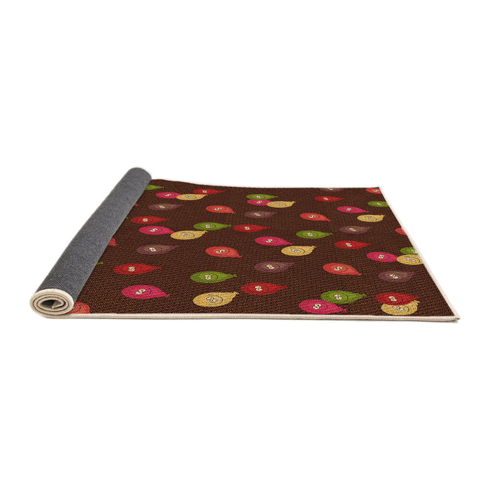 Thickness of Patterned Mahogany Brown Rug, pat2966org