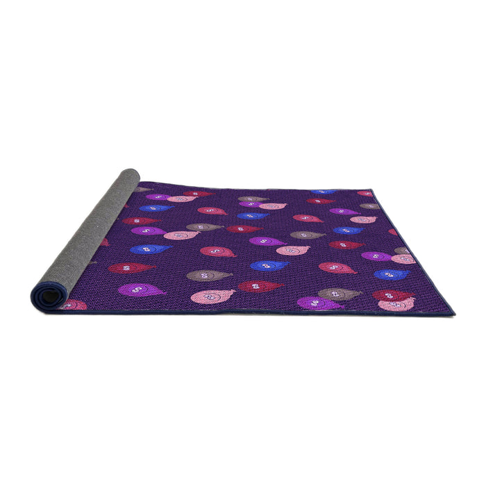 Thickness of Patterned Indigo Purple Rug, pat2966pur