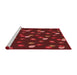 Sideview of Machine Washable Transitional Crimson Red Rug, wshpat2966rd