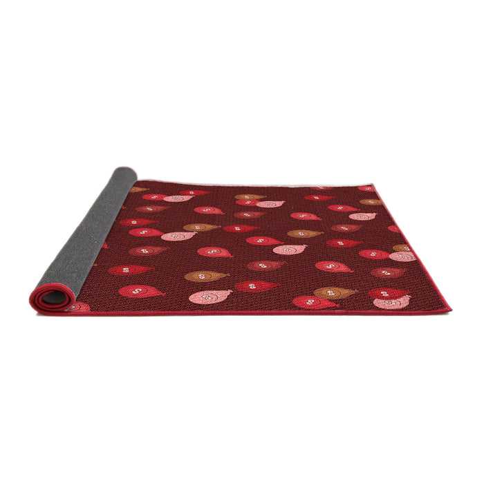 Thickness of Patterned Crimson Red Rug, pat2966rd