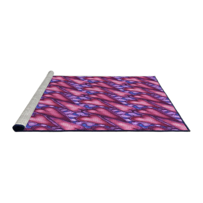 Sideview of Machine Washable Transitional Medium Violet Red Pink Rug, wshpat2967pur