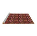 Sideview of Machine Washable Transitional Red Rug, wshpat2968brn