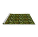 Sideview of Machine Washable Transitional Chocolate Brown Rug, wshpat2968grn