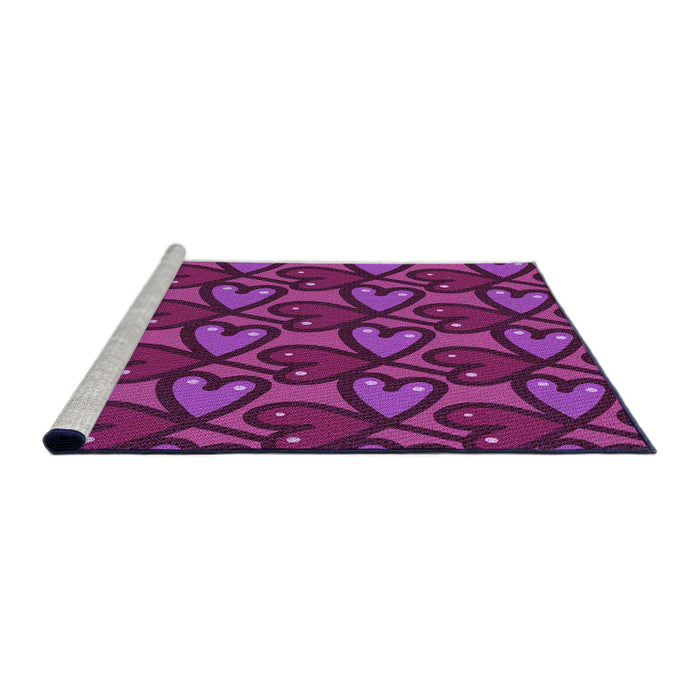 Sideview of Machine Washable Transitional Dark Magenta Purple Rug, wshpat2968pur