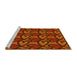 Sideview of Machine Washable Transitional Orange Red Orange Rug, wshpat2968yw