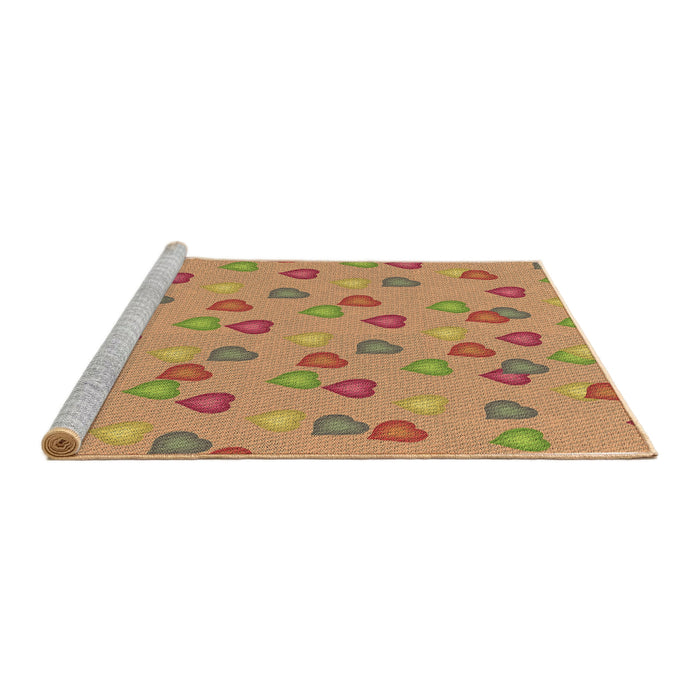 Sideview of Machine Washable Transitional Orange Rug, wshpat2969brn