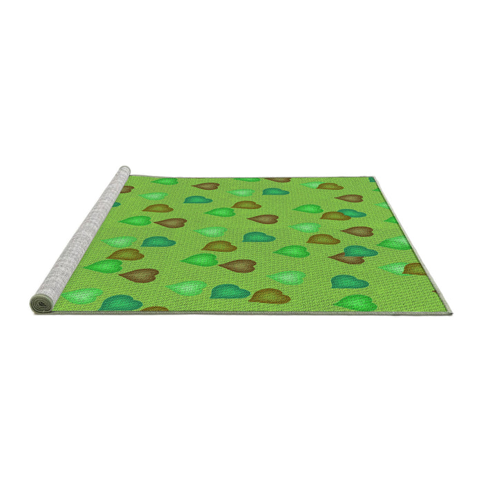 Sideview of Machine Washable Transitional Bright Green Rug, wshpat2969grn