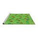 Sideview of Machine Washable Transitional Bright Green Rug, wshpat2969grn