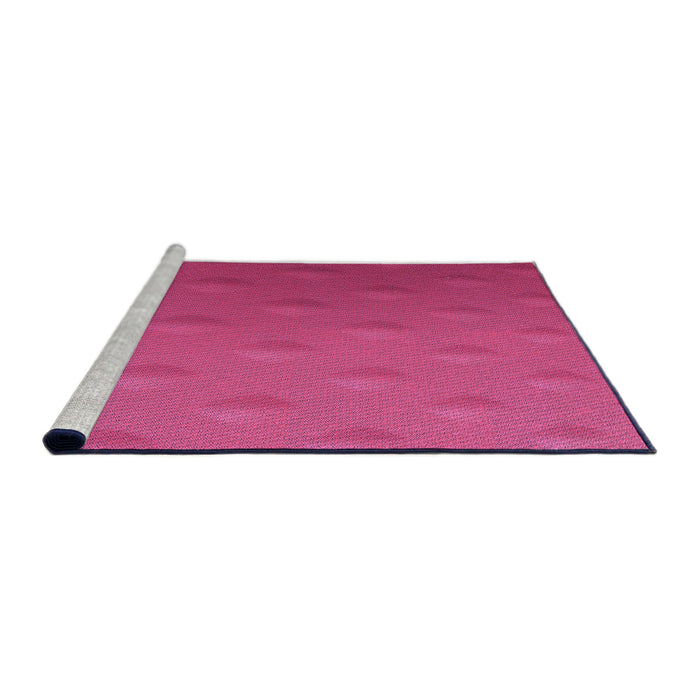Sideview of Machine Washable Transitional Neon Pink Rug, wshpat297pur