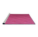 Sideview of Machine Washable Transitional Neon Pink Rug, wshpat297pur