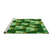 Sideview of Machine Washable Transitional Green Rug, wshpat2970grn