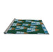 Sideview of Machine Washable Transitional Deep-Sea Green Rug, wshpat2970lblu