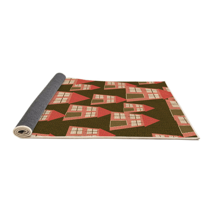 Thickness of Patterned Peru Brown Rug, pat2970org