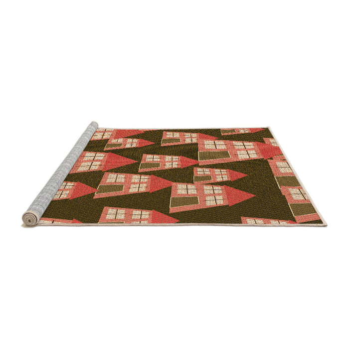 Sideview of Machine Washable Transitional Peru Brown Rug, wshpat2970org