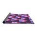 Thickness of Patterned Dark Magenta Purple Rug, pat2970pur