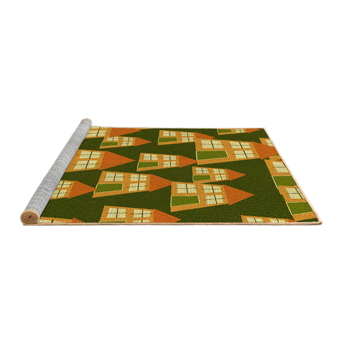 Sideview of Machine Washable Transitional Dark Bronze Brown Rug, wshpat2970yw