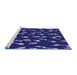 Sideview of Machine Washable Transitional Denim Dark Blue Rug, wshpat2971blu