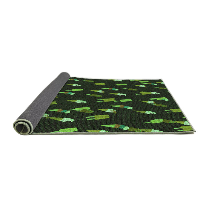Thickness of Patterned Midnight Gray Rug, pat2971grn