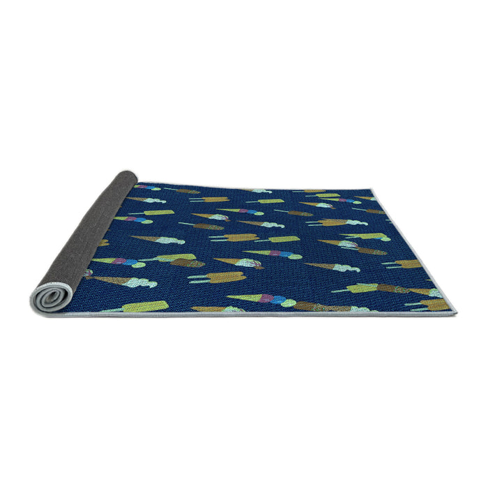Thickness of Patterned Steel Blue Rug, pat2971lblu