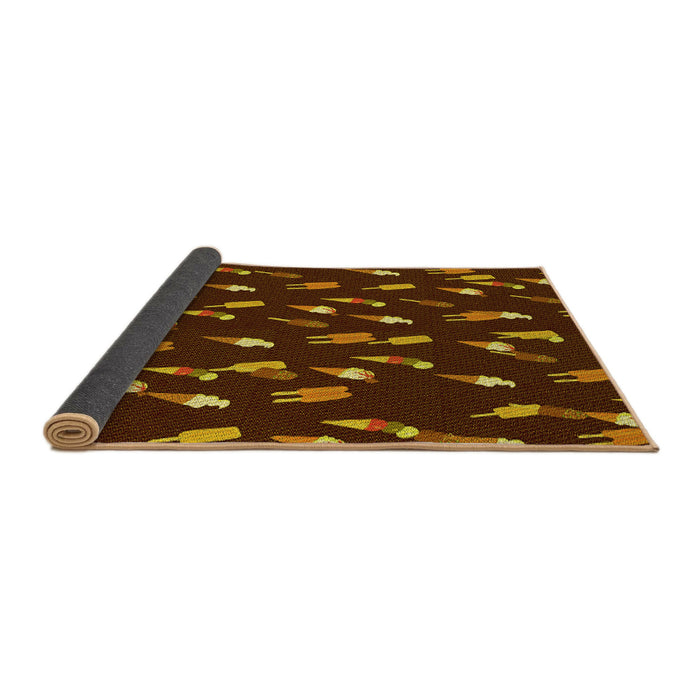 Thickness of Patterned Dark Bisque Brown Rug, pat2971yw
