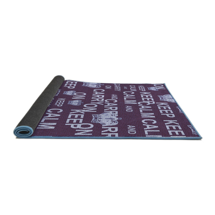 Thickness of Patterned Purple Rug, pat2972blu