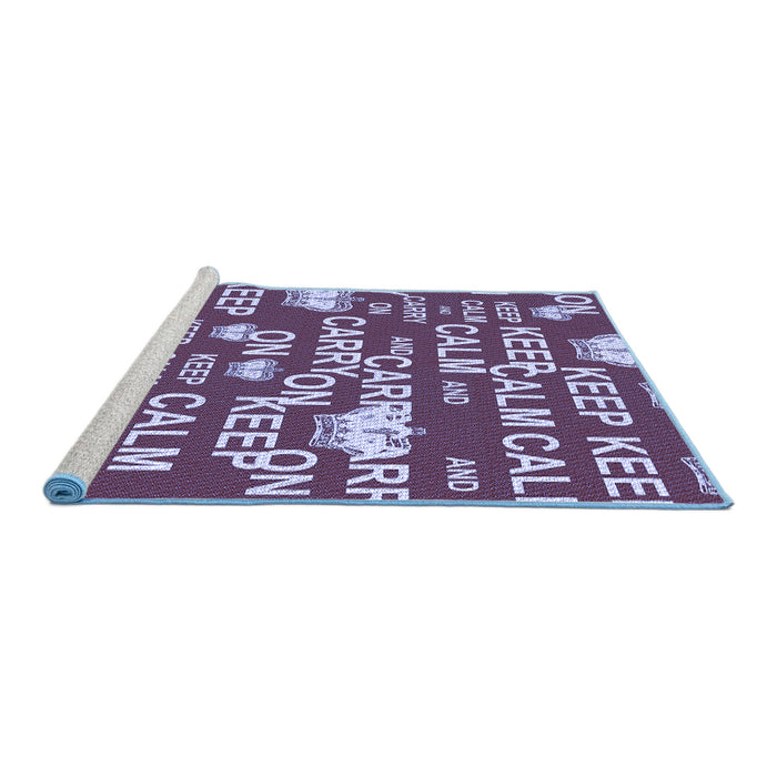 Sideview of Machine Washable Transitional Purple Rug, wshpat2972blu