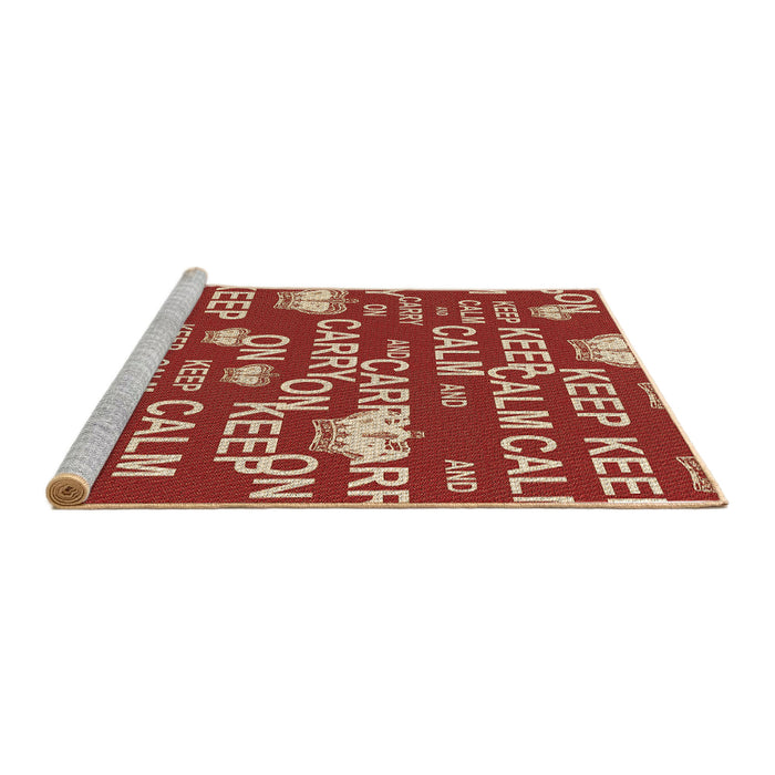 Sideview of Machine Washable Transitional Orange Rug, wshpat2972brn