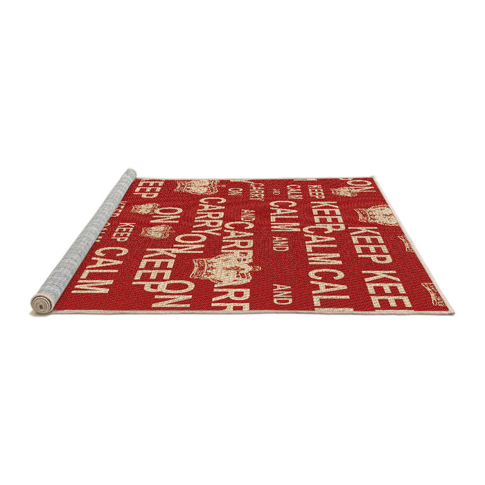 Sideview of Machine Washable Transitional Red Rug, wshpat2972org