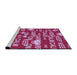 Sideview of Machine Washable Transitional Raspberry Red Rug, wshpat2972pur