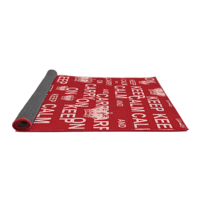 Thickness of Patterned Light Coral Pink Rug, pat2972rd