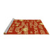 Sideview of Machine Washable Transitional Orange Rug, wshpat2972yw