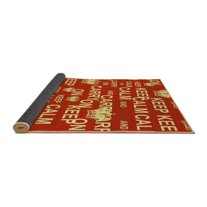 Thickness of Patterned Orange Rug, pat2972yw
