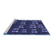 Sideview of Machine Washable Transitional Night Blue Rug, wshpat2973blu