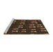 Sideview of Machine Washable Transitional Sienna Brown Rug, wshpat2973brn