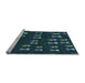 Sideview of Machine Washable Transitional Aquamarine Stone Green Rug, wshpat2973lblu