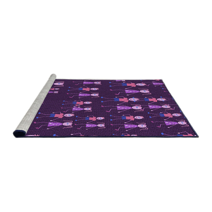 Sideview of Machine Washable Transitional Dark Orchid Purple Rug, wshpat2973pur