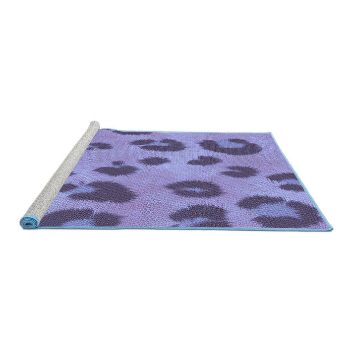 Sideview of Machine Washable Transitional Deep Periwinkle Purple Rug, wshpat2974blu