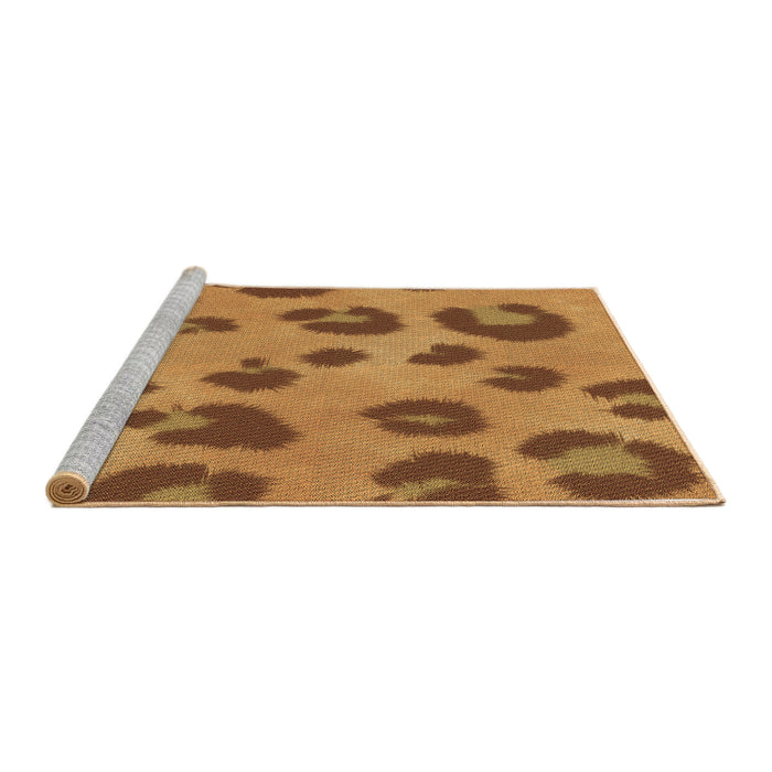 Sideview of Machine Washable Transitional Mahogany Brown Rug, wshpat2974brn