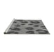 Sideview of Machine Washable Transitional Grey Gray Rug, wshpat2974gry