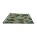 Sideview of Machine Washable Transitional Dark Sea Green Rug, wshpat2974lblu